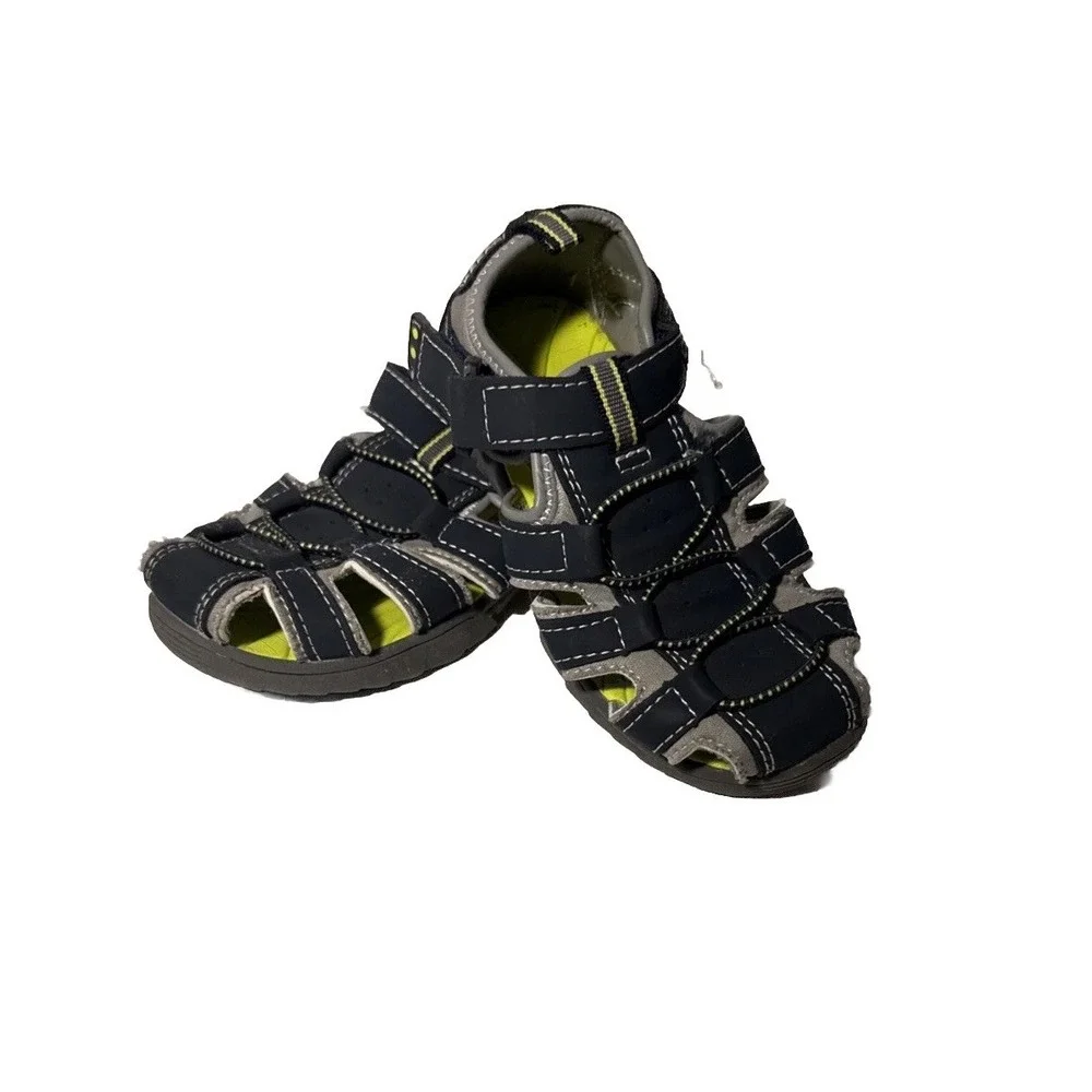 Eddie Bauer Edmund T Closed Toe Sandals -Navy Blue Gray Little Kid Size 10M